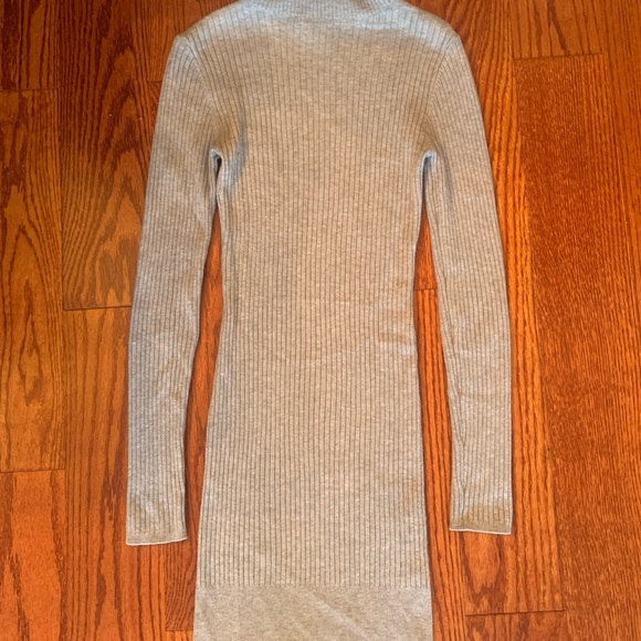 Dynamite Grey Ribbed Turtleneck Dress - Picture 3 of 9